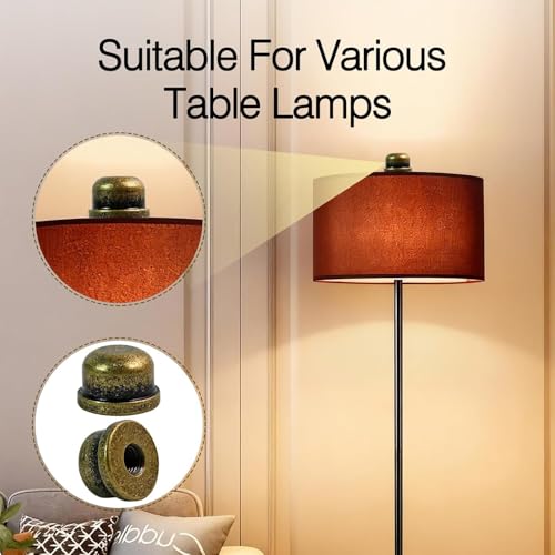 Solid Bronze Lamp Finial Caps - 2 Pack for Standard Harps