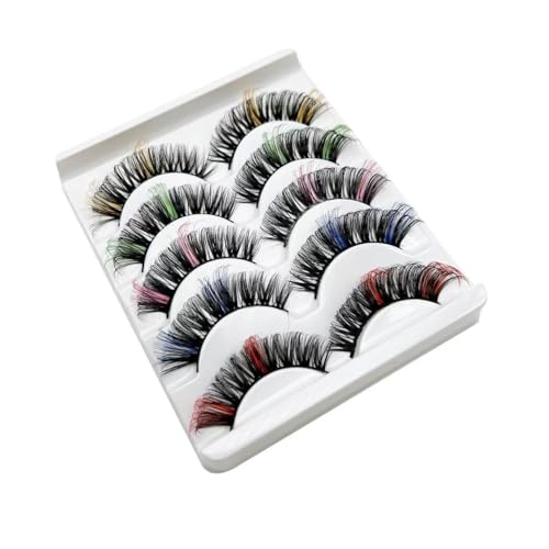 Sunniess Ombre Colored Silk False Eyelashes Fluffy Wispy D Curl