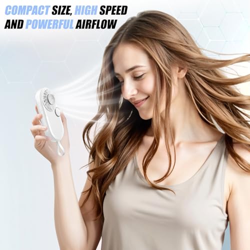 Portable Mini Handheld Fan - 5 Speed Rechargeable with LED Display