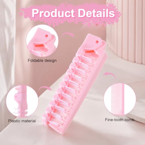 ZEYIYER 3Pcs Mini Folding Hair Combs - Double-Head Pocket Combs