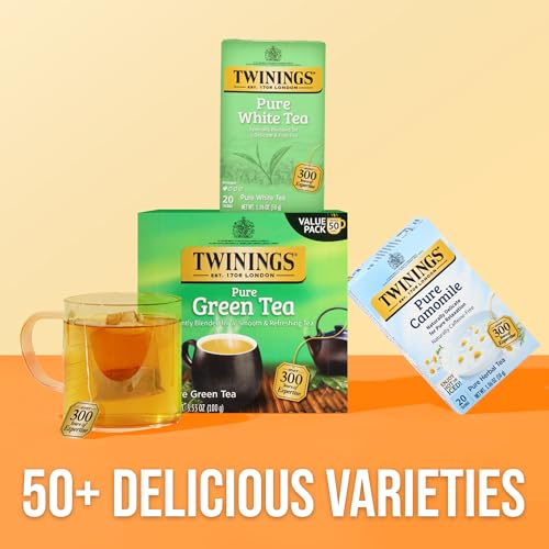 Twinings Pure White Tea Bags - 20 Count, Pack of 6 - Delicate & Smooth