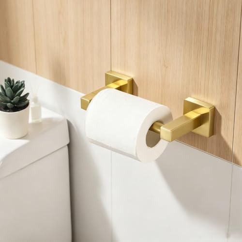 Brushed Gold Stainless Steel Toilet Paper Holder - Wall Mounted