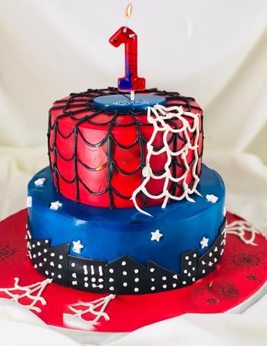 Spider-Man Birthday Number Candle | Fun Superhero Cake Decor