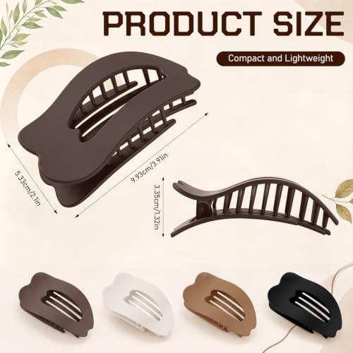 4-Pack Flat Duckbill Hair Clips, Non-Slip Matte Hair Claws for Women