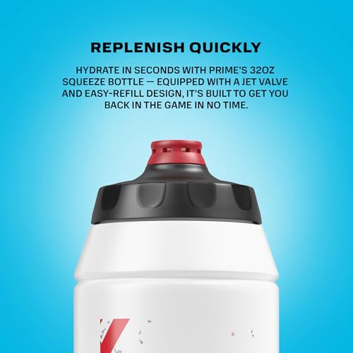 PRIME Hydration 32 oz Red & Black Sports Water Bottle BPA Free Dishwasher Safe