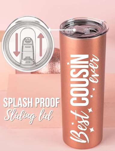 Insulated Stainless Steel Tumbler for Women - 20oz Gift for Cousin, Birthday & Christmas