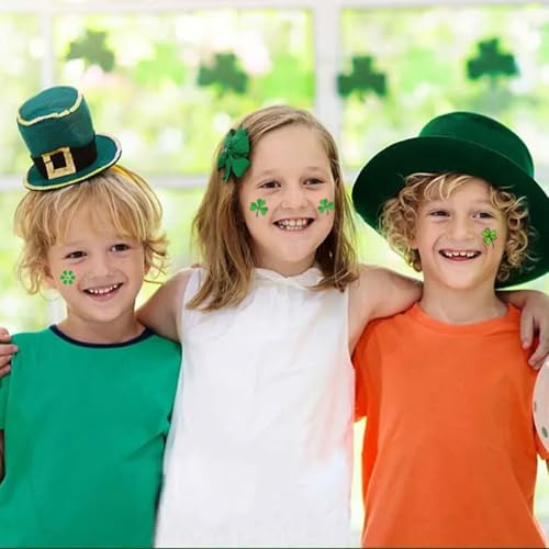 St. Patrick's Day Temporary Tattoos - 15 Sheets Shamrock Face Stickers