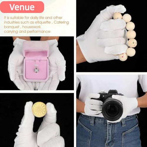 7 Pairs White Cotton Moisturizing Gloves for Dry Hands and Eczema