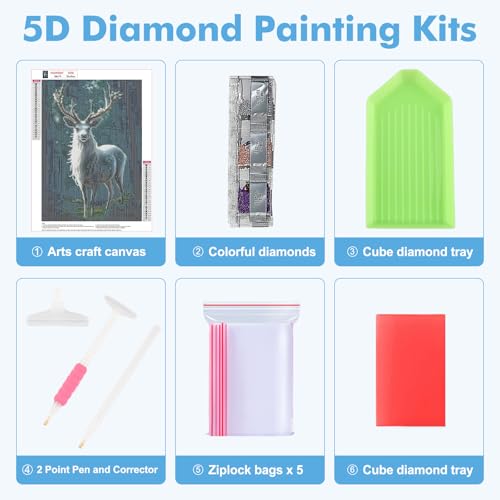 NAIMOER Goat Diamond Art Kit 5D Full Drill 12x16 Inch Beginner Gem Art
