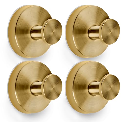 Besti Champagne Bronze Suction Cup Hooks - Strong Hold for Bathroom & Kitchen