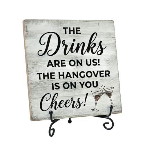Rustic White-Cheers Bar Sign - Funny Home Bar Decor