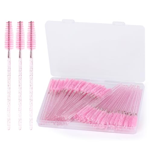 Tbestmax 100 Pcs Disposable Mascara Wands & Eyelash Spoolie Brushes