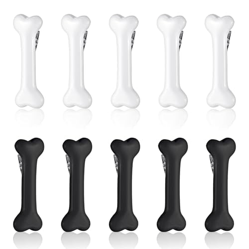 YUXMU 10Pcs Bone Hair Clips White Resin Hairpins Non-Slip Halloween Costumes