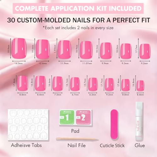 JOYVVEW Dark Purple Press On Nails Short Square Coffin False Nails Set