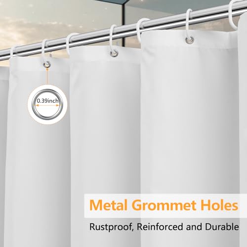 Seenus Waterproof Fabric Shower Curtain Liner, 72x72 Inch White Cloth