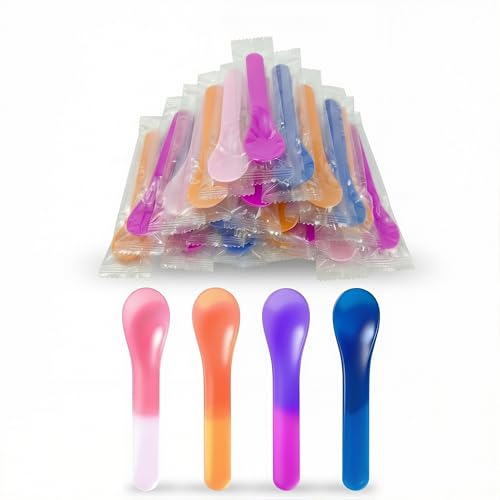 Color Changing Ice Cream Spoons - 28-Pack Flexible 5.15" Spoons