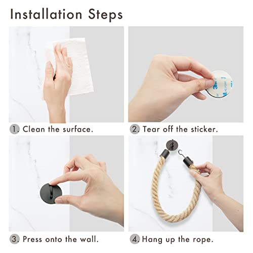 WONQEXZ Nautical Rope Toilet Paper Holder - Self-Adhesive Brown Hemp Rope