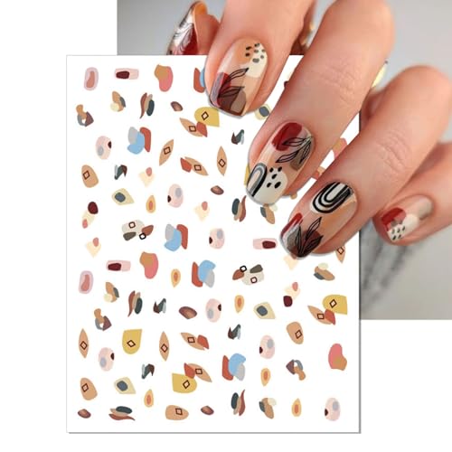 IDDFEVE Abstract Graffiti Nail Art Stickers - 3D Self-Adhesive Decals (9 Sheets)