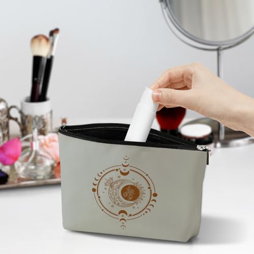 Mystic Moon Sun Makeup Bag Vintage Celestial Travel Cosmetic Pouch