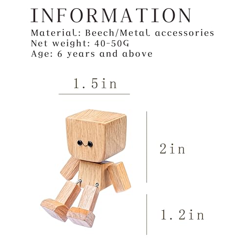 SnapMorph Shaking Wooden Man Figurine - White Doll with 12 Magnetic Faces