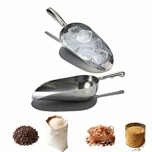 Heavy Duty 12oz Ice Scoop Set - Commercial Cast Aluminum Kitchen Utensils
