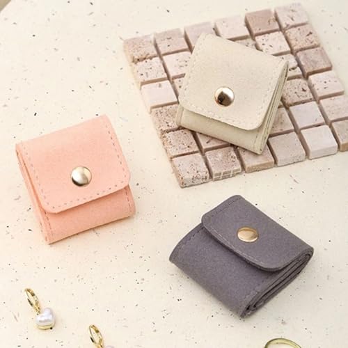 Mini Travel Jewelry Roll Bag - Foldable Pink Organizer with Buckle