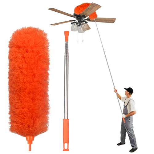 Extendable Microfiber Feather Duster with 30'' to 100'' Pole