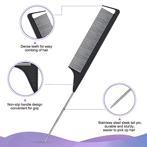 Anmieciu 4-Piece Hair Brush and Styling Comb Set in Black
