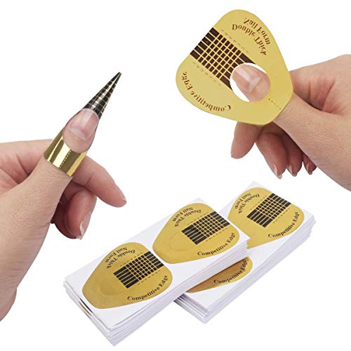 AHIER 200 PCS Self-Adhesive Nail Forms for Acrylic and Builder Gel Extensions