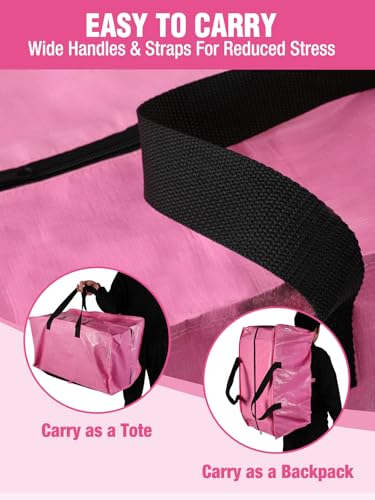 WORKPRO 4 Pack Extra Large Pink Moving Bags with Backpack Straps