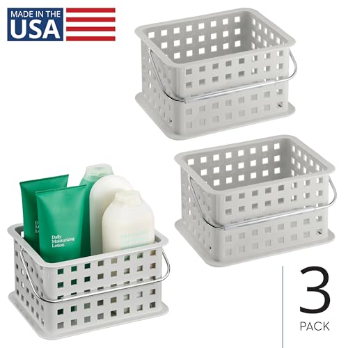 iDesign Portable Shower Caddy Set of 3 - Light Gray Storage Baskets