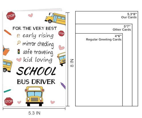 Bus Driver Thank You Cards - Heartfelt Appreciation Gifts
