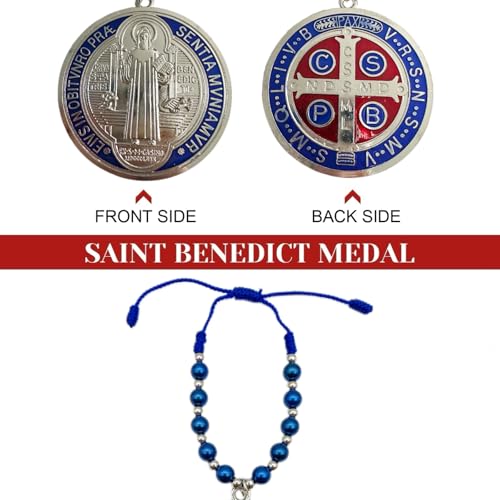 Set of 2 Golden Saint Benedict Medals - Catholic Protection Charms