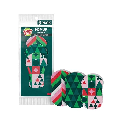 Scotch-Brite Holiday Pop-Up Sponges - 3 Pack, Festive Design