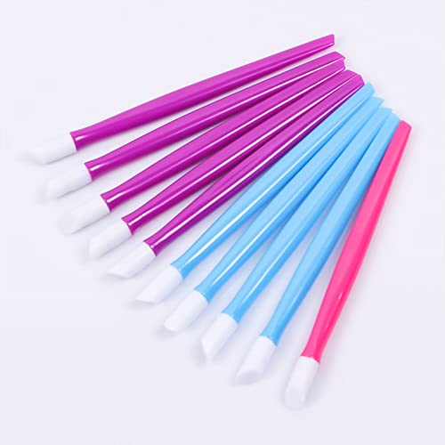 COOLOOK Rubber Nail Cuticle Pusher - 10 Pack Plastic Manicure Tools