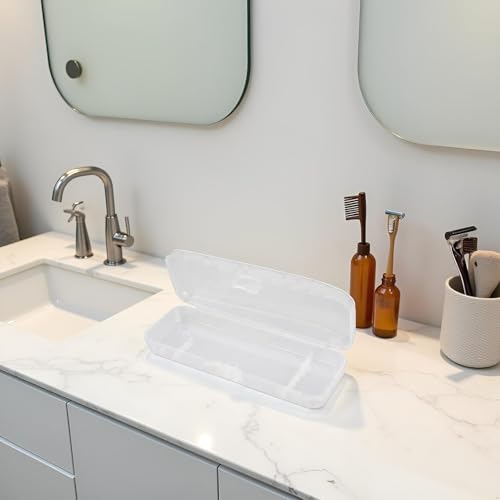 Transparent Razor Storage Box - Plastic Protective Case for Manual Shavers