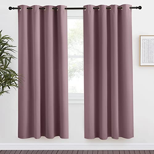 NICETOWN Dry Rose Blackout Curtain Panel, 55" x 78"