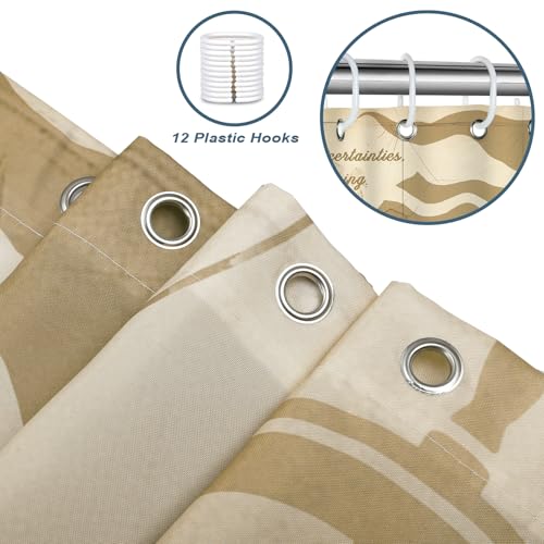 Nautical Shower Curtain - Vintage Sailboat & Anchor Design, 72x72