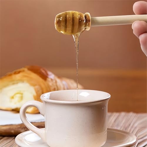 CINBILCORN 4 Pcs Wooden Honey Dippers - 3 Inch Drizzle Sticks