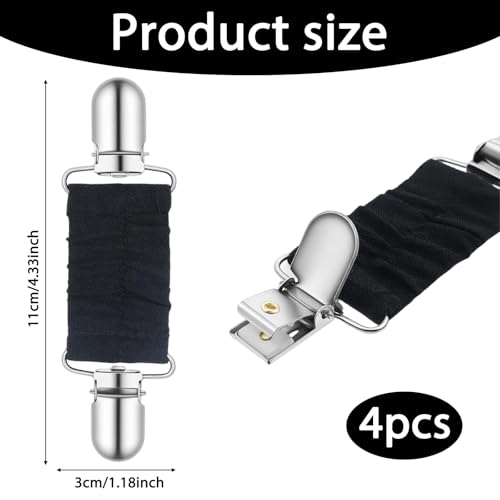 4-Pack Elastic Dress Cinch Clips - Adjustable Waist Tightener for Clothing