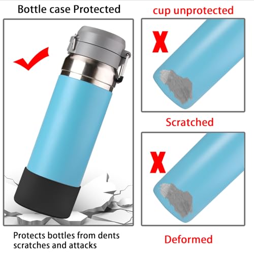 2Pcs Silicone Boot Sleeve for Stanley IceFlow Fast Flow Water Bottle 24oz,Silicone Boot Bumper for Stanley Quencher 40oz,for IceFlow 20oz 30oz,for Quick Flip GO 24oz Bottle£¨Thickened£©