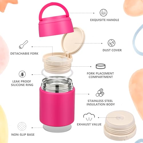 10oz Insulated Food Jar for Kids - Stainless Steel Leak-Proof Lunch Container
