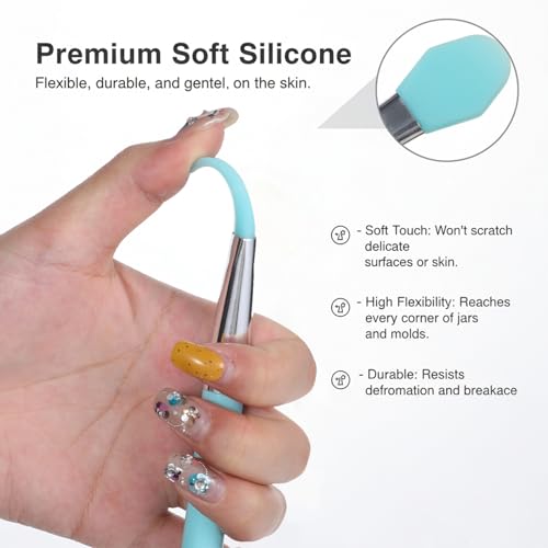 Macuezu 7-Piece Silicone Brush Set for Resin Art and Makeup Application
