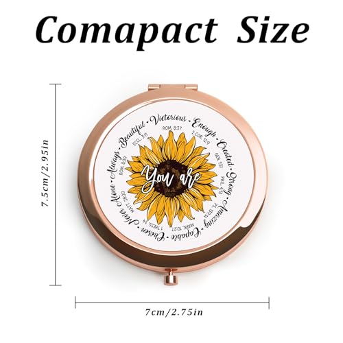 Inspirational Religious Compact Mirror Christian Gift for Women and Girls