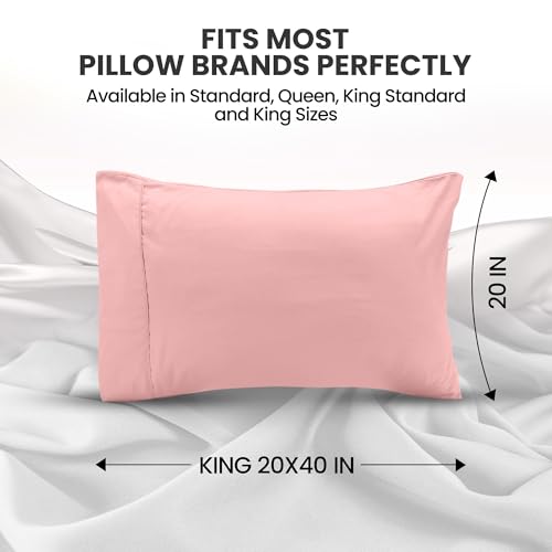 Utopia Bedding King Size Pillowcases - Set of 2, Pink Microfiber