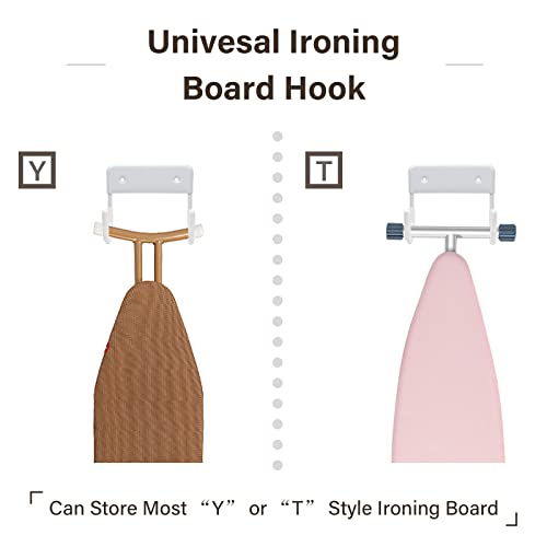 Alpinista White Ironing Board Hanger - Wall Mount for Laundry Rooms