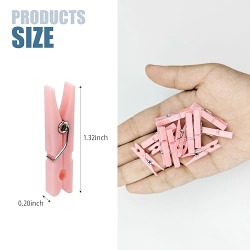 30 Mini Plastic Clothes Pins - 1.4 Inch for DIY Crafts & Baby Showers