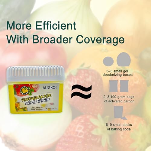 AUGKOI Diatomaceous Earth Fridge Deodorizer Gel, 5.29 oz
