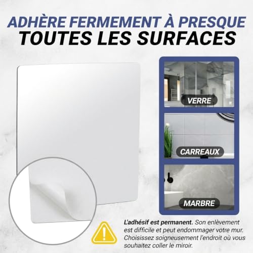MIRRORVANA Fogless Shower Mirror for Shaving - 6.3" Square Shatterproof