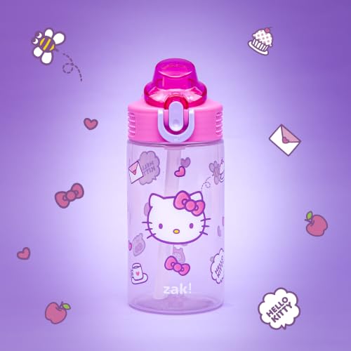 Hello Kitty Kids Water Bottle 16oz - Leak-Proof Straw Design